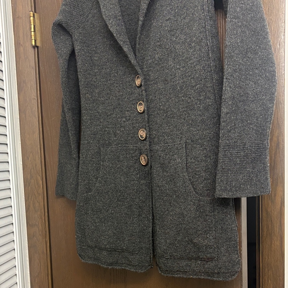 Free People Charcoal Buttoned sweater coat size xs